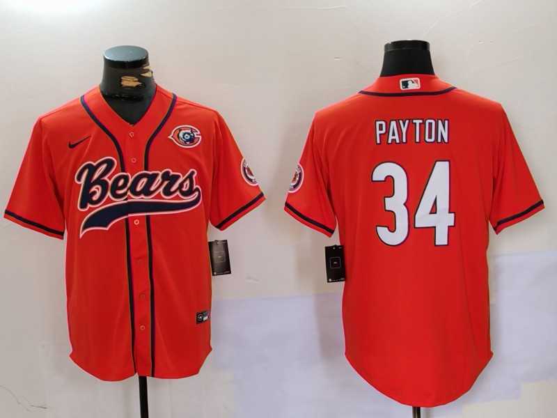 Men's Chicago Bears #34 Walter Payton Orange Throwback With Patch Cool Base Stitched Baseball Jersey,We sell and wholesale Men's Chicago Bears #34 Walter Payton Orange Throwback With Patch Cool Base Stitched Baseball Jersey on line form chian!